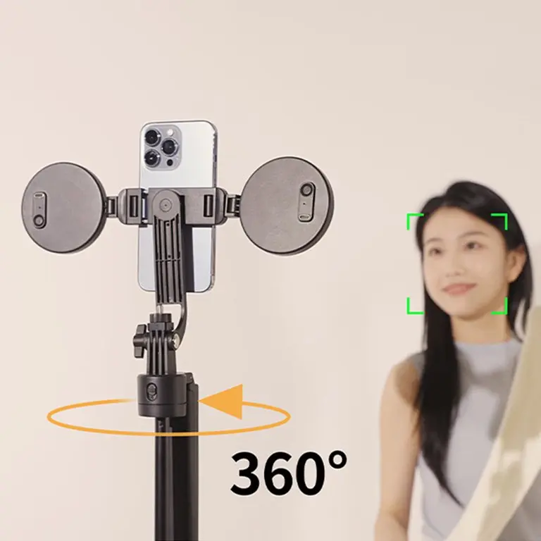 Soporte selfie con luces LED y control remoto