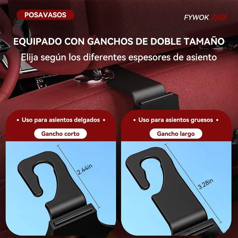 Porta vasos trasero auto